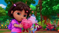 Dora – v.li.: Dora, Grummel Hearty, Boots
