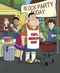 American Dad! – Francine (Mi.li.) zuliebe verspricht Stan (Mi.), sich während ihrer Nachbarschaftsparty einmal nicht daneben zubenehmen, doch sein guter Vorsatz hält nicht lange an...