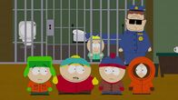 South Park – L-R: Kyle, Eric, Butters, Stan, Officer Barbrady, Kenny