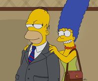 Die Simpsons – Mit dem richtigen Stll soll Homer (l.) schnell befördert werden, denkt zu mindestens seine Frau Marge (r.), die ihn neu eingekleidet hat ...