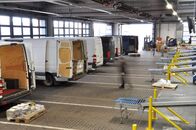 ATV - Die Reportage – transporter in the handling of a company for the dispatch of goods - loading with daily newspapers in a printing company