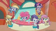My Little Pony - Pony Life – L-R: Applejack, Rainbow Dash, Pinkie Pie, Rarity, Twilight Sparkle, Fluttershy