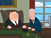 Family Guy – Carter Pewterschmidt (r.) hat echte Probleme, seinen Schwiegersohn Peter (l.) vom Chefsessel wieder zu vertreiben ...