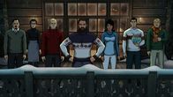Archer – (v.r.) Ray Gillette; Sterling Archer; Lana Kane