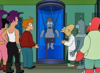 Futurama – L-R: Amy, Leela, Fry, Cubert, Professor Farnsworth, Bender, Doctor Zoidberg