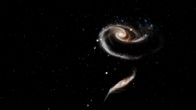 Faszination Weltall – Das Weltraumteleskop Hubble zeigt uns unsere kosmische Nachbarschaft. Arp 273 besteht aus zwei kollidierenden Galaxien, die eine Rose bilden.
