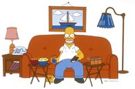 Die Simpsons – (10. Staffel) - Homer Simpson bei seiner Lieblingsbeschäftigung: fernsehen.