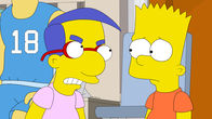 Die Simpsons – Als Milhouse (l.) erfährt, was Bart (r.) ihm angetan hat, ist er außer sich vor Wut ...