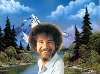 Bob Ross - The Joy of Painting – Bob Ross vor einem seiner Landschaftsbilder.