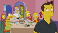 Die Simpsons – Ist Elon Mosk (r.) wirklich so nobel, wie die Simpsons (v.l.n.r. Maggie, Marge, Homer, Bart und Lisa) denken?