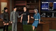 Archer – v.l.n.r.) Lana Kane; Sterling Archer; Slater; Malory Archer