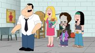 American Dad! – L-R: Stan, Francine, Klaus, Roger und Hayley