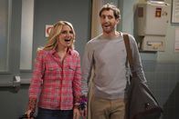 B Positive – Gina Dabrowski (Annaleigh Ashford, l.); Drew Dunbar (Thomas Middleditch, r.)