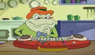 Fix & Foxi – Bruno Breitmaul mit einem Synthesizer.