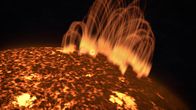 Unser Universum – CGI IMAGE: Many magnetic field lines snap to create Coronal Mass Ejection.