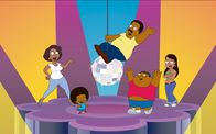 The Cleveland Show – (v.l.n.r.) Donna Tubbs-Brown; Rallo Tubbs; Cleveland Brown; Cleveland Brown Jr.; Roberta Tubbs