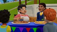 Feuerwehrmann Sam – Jurorin Bella probiert die Pizzas, die die Back-Teams kreiert haben.