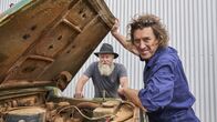 Outback Car Hunters – LR before – GT looking under bonnet – Dave in background.