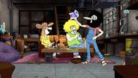 The Freak Brothers – (v.l.n.r.) Freewheelin' Franklin Freek; Kitty; Fat Freddy Freekowtski; Phineas T. Phreakers