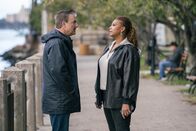 The Equalizer – l-r: William Bishop (Chris Noth), Robyn McCall, a.k.a. "the Equalizer" (Queen Latifah)