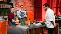 Familien-Kochduell – ARD/NDR FAMILIEN-KOCHDUELL FOLGE 22 Uhr im ERSTEN. Familie MÃ€rz (orange) gegen Familie Harzheim (gelb) mit Steffen Henssler (3.v.r.) Â