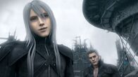 Final Fantasy VII: Advent Children – Yazoo (l.) und Loz (r.) reisen nach Midgar, um ein Denkmal niederzureißen – überzeugt davon, dort ihre "Mutter" zu finden. Doch ihr Vorhaben stößt auf Widerstand.