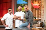 Familien-Kochduell – Ali Güngörmüs, Steffen Henssler, Zora Klipp (v.l.n.r.)