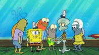 SpongeBob Schwammkopf – SpongeBob (2.v.l.), Squidward (2.v.r.)