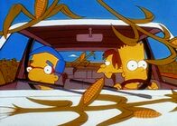 Die Simpsons – Bart (r.), Milhouse, Nelson und Martin wollen zusammen nach Knoxville fahren, um dort das alte Weltausstellungsgelände zu besichtigen.