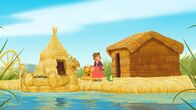 Hexe Lilli – ARD/WDR HEXE LILLI (29), III. Staffel, "Lilli und das Abenteuer auf dem Titicacasee" Uhr im ERSTEN. Lilli auf einer Schilfinsel im Titicacasee.