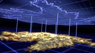 Strip the Cosmos - Im Innersten des Universums – Die 2D-Version einer Galaxie am holographischen Horizont bietet ein 3D-Framework, das die Sterne und Planeten an Ort und Stelle verankert.