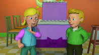 Feuerwehrmann Sam – Sarah bittet Norman aus der Torte zu springen.
