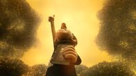Die Schlümpfe – Caramel versucht, ein Gewitter zu zaubern, um Schlaubi und Blüte in ihr eigenes Universum zurückzuschicken.