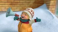 Snowsnaps' Winterspiele – Als Spielkommentator gibt Sami eine gute Figur ab.