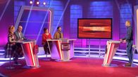 Meister des Alltags – Moderator Florian Weber (r.) freut sich beim Wissensquiz „Meister des Alltags“ auf kniffelige Fragen und pfiffige Rateteams (v. li.): Enie van de Meiklokjes, Bodo Bach, Alice Hoffmann und Giovanni Zarrella.