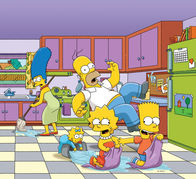 Die Simpsons – (25. Staffel) - Die Simpsons sind eine nicht alltägliche Familie: Maggie (2.v.l.), Marge (l.), Lisa (2.v.r.), Homer (M.) und Bart (r.) ...