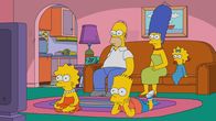 Die Simpsons – Stellen sich einem neuartigen Test, der einiges über ihren Charakter offenbart: (v.l.n.r.) Lisa, Homer, Bart, Marge und Maggie ...