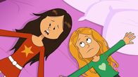 Power Sisters – Wendy und Marine liegen entmutigt auf ihrem Bett und stellen fest: ein Leben ohne Handy ist möglich, aber sinnlos.