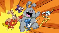 Super-Duper-Hasen-Liga – v.li.: Handsome Steve, Midnight Bun Bun, Stumpy, Derek, Bex