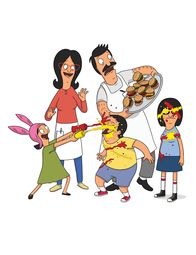 Bob's Burgers – (4. Staffel) - Eine ganz besondere Familie: Bob (hinten r.), Linda (hinten l.), Louise (vorne l.), Gene (vorne M.) und Tina (vorne r.) ...