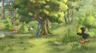 Der kleine Rabe Socke – Socke spioniert Stulle und Fritzi hinterher.