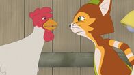 Pettersson und Findus – Findus und Prillan schimpfen sich gegenseitig aus, weil keiner von beiden nachgeben will.