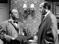 Kommissar Freytag – hr-fernsehen KOMMISSAR FREYTAG: DORA TANZT - RICHARD HÄNGT, Kriminalserie, Deutschland 1963-1966, Regie: Michael Braun, Uhr. Konrad Georg (rechts) als Kommissar Freytag und Willy Krüger als Kriminalhauptmeister Peters.