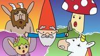 Super Happy Magic Forest – Herbert (M.) gräbt jede Menge Tunnel in und um den Wohnbaum der Helden - Hufius (o.l.), Tupfen (o.r.), Blümchen (u.r.) und Twinkle (u.l.). Wie aus dem Nichts taucht er plötzlich in den Wohnungen seiner Freunde auf. Die sind entsetzt.