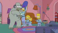 Die Simpsons – (v.l.n.r.) Homer; Marge; Lisa; Maggie; Bart