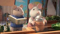 Sam & Julia im Mäusehaus – Sam (links) und Julia (rechts) wollen eine Drachenfrucht heranziehen. Julias Mutter hat ihnen einen Samen gegeben, den sie eingepflanzt haben. Nun heißt es, etwas Geduld zu haben.