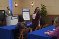 The Goldbergs – Barak Hardley (Jeopardy Producer), Hayley Orrantia (Erica Goldberg).