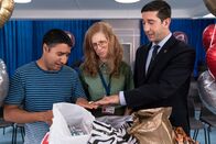 Intelligence – L-R: Joseph Harries (Nick Mohammed), Mary (Jane Stanness), Jerry Bernstein (David Schwimmer)