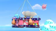 Mamfie – Mamfie, Takolo und Pinkie machen einen Ausflug mit Herrn Scherensens Ballon-Luftschiff.