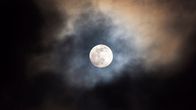 Die Osbournes - Paranormal Check – Radley Village, Oxfordshire, England - 10 March 2020; The ultimate in stay-at-home photography, showing you don't need to go half way around the world to get the shot. This is a hand-held super tele shot of a recent winter supermoon, taken from my back garden! A supermoon is a full moon or a new moon that coincides with perigee, the closest that the Moon comes to the Earth in its elliptic orbit; this results in a larger-than-usual looking moon when seen from Earth - in this case, my home village!